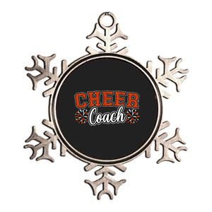 Loud Proud Cheer Coach Orange Pom Poms Cheerleader Women Metallic Star Ornament