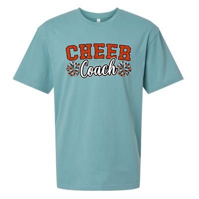 Loud Proud Cheer Coach Orange Pom Poms Cheerleader Women Sueded Cloud Jersey T-Shirt