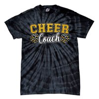 Loud Proud Cheer Coach Yellow Pom Poms Cheerleader Women Tie-Dye T-Shirt