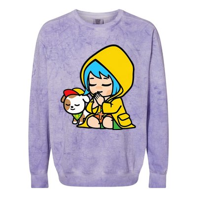 Luce Praying Catholic Pilgrim Vatican Anime Mascot 2025 Colorblast Crewneck Sweatshirt