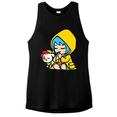 Luce Praying Catholic Pilgrim Vatican Anime Mascot 2025 Ladies PosiCharge Tri-Blend Wicking Tank