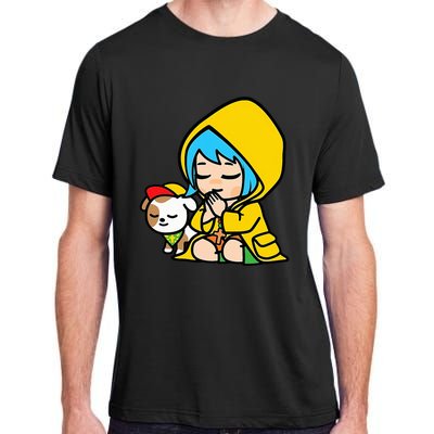 Luce Praying Catholic Pilgrim Vatican Anime Mascot 2025 Adult ChromaSoft Performance T-Shirt