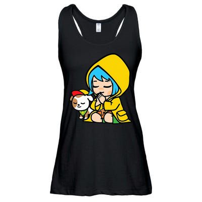Luce Praying Catholic Pilgrim Vatican Anime Mascot 2025 Ladies Essential Flowy Tank