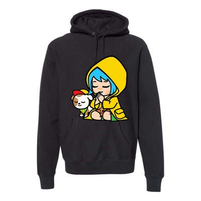 Luce Praying Catholic Pilgrim Vatican Anime Mascot 2025 Premium Hoodie