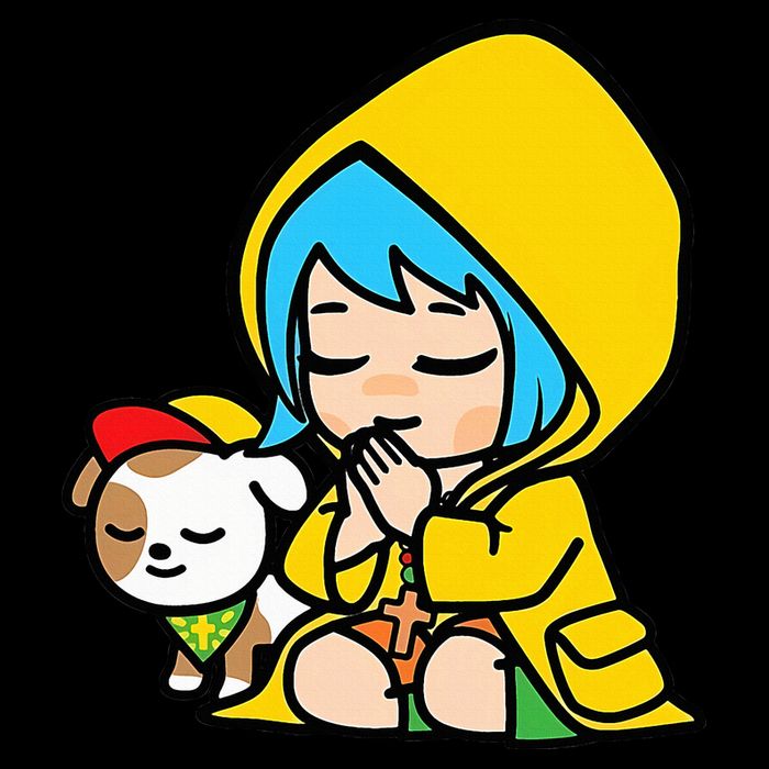 Luce Praying Catholic Pilgrim Vatican Anime Mascot 2025 16 in Basic Backpack