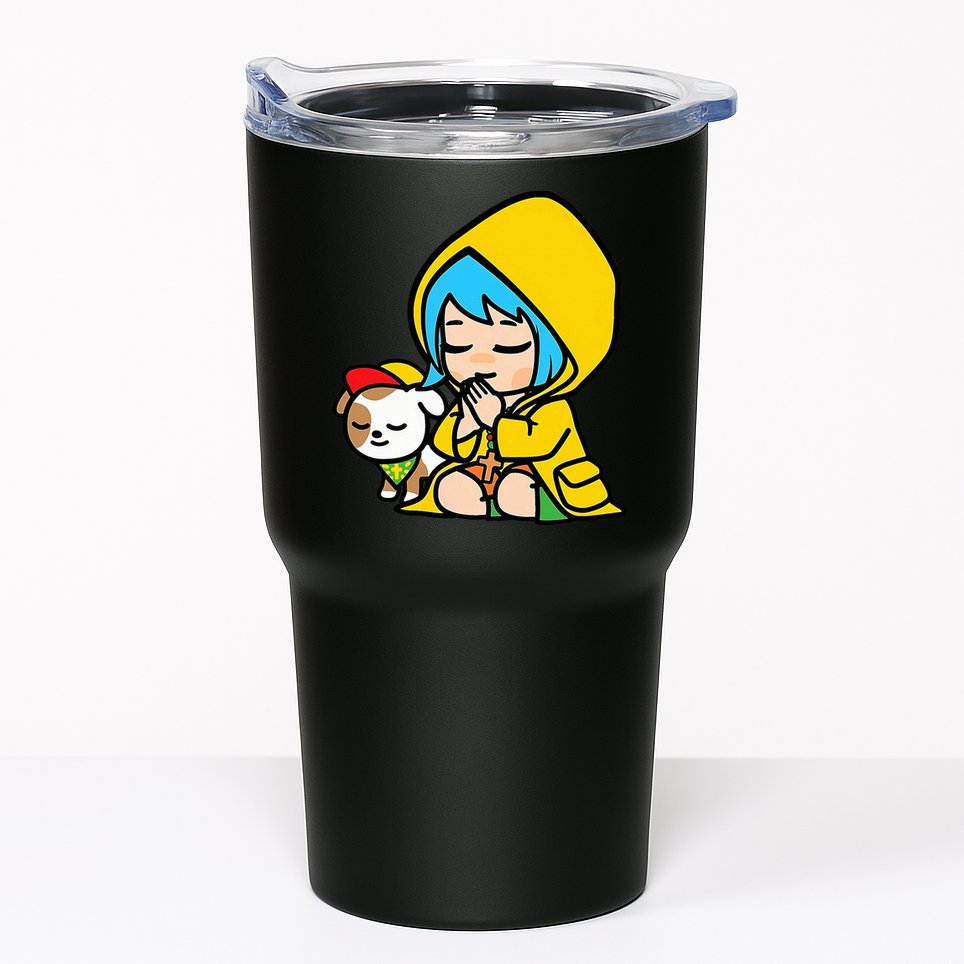 Luce Praying Catholic Pilgrim Vatican Anime Mascot 2025 Tumbler