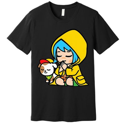 Luce Praying Catholic Pilgrim Vatican Anime Mascot 2025 Premium T-Shirt