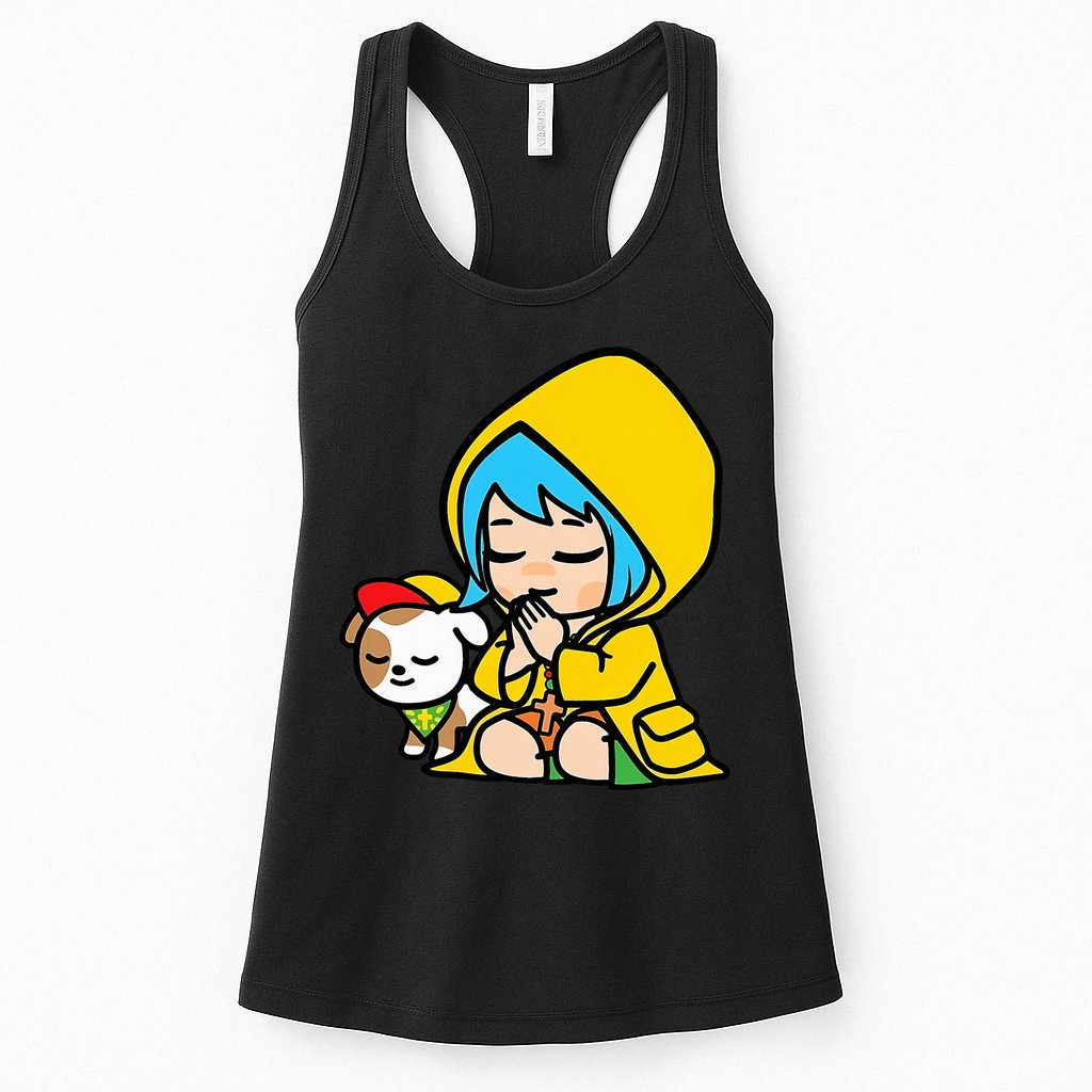 Luce Praying Catholic Pilgrim Vatican Anime Mascot 2025 Womens Tank Top