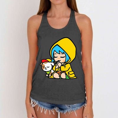 Luce Praying Catholic Pilgrim Vatican Anime Mascot 2025 Women's Knotted Racerback Tank