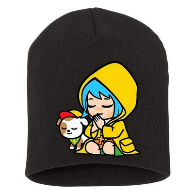 Luce Praying Catholic Pilgrim Vatican Anime Mascot 2025 Short Acrylic Beanie