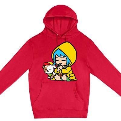 Luce Praying Catholic Pilgrim Vatican Anime Mascot 2025 Premium Pullover Hoodie