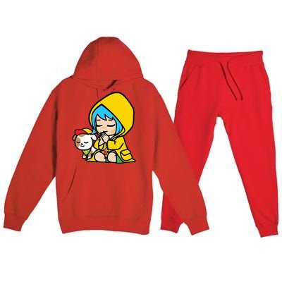 Luce Praying Catholic Pilgrim Vatican Anime Mascot 2025 Premium Hooded Sweatsuit Set