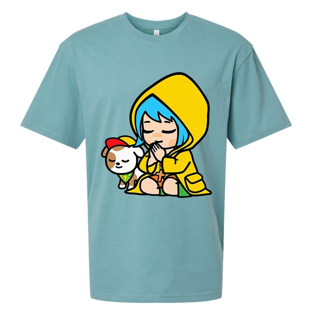 Luce Praying Catholic Pilgrim Vatican Anime Mascot 2025 Sueded Cloud Jersey T-Shirt