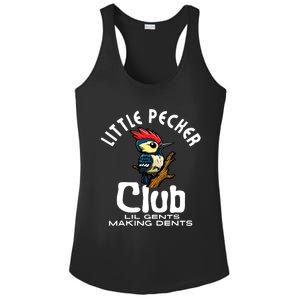 Little Pecker Club Lil Gents Making Dents Funny Ladies PosiCharge Competitor Racerback Tank