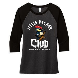 Little Pecker Club Lil Gents Making Dents Funny Women's Tri-Blend 3/4-Sleeve Raglan Shirt