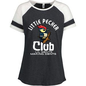 Little Pecker Club Lil Gents Making Dents Funny Enza Ladies Jersey Colorblock Tee