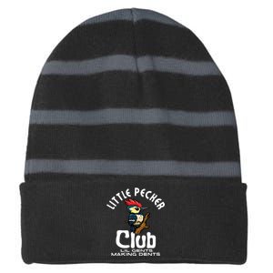 Little Pecker Club Lil Gents Making Dents Funny Striped Beanie with Solid Band