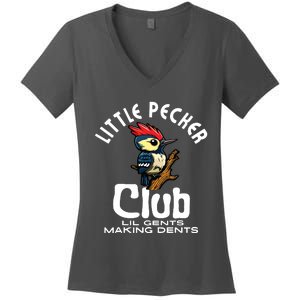 Little Pecker Club Lil Gents Making Dents Funny Women's V-Neck T-Shirt