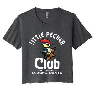 Little Pecker Club Lil Gents Making Dents Funny Women's Crop Top Tee