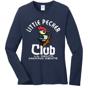 Little Pecker Club Lil Gents Making Dents Funny Ladies Long Sleeve Shirt