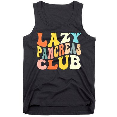 Lazy Pancreas Club T1D Retro Groovy Diabetes Awareness Tank Top