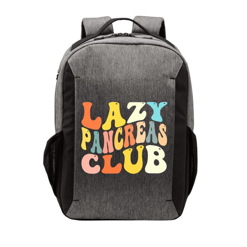 Lazy Pancreas Club T1D Retro Groovy Diabetes Awareness Vector Backpack