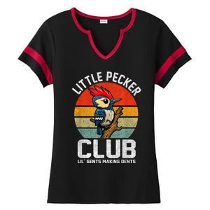 Little Pecker Club Lil Gents Making Dents Funny Ladies Halftime Notch Neck Tee