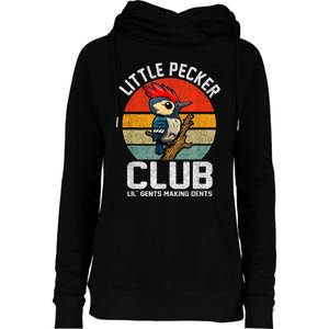 Little Pecker Club Lil Gents Making Dents Funny Womens Funnel Neck Pullover Hood