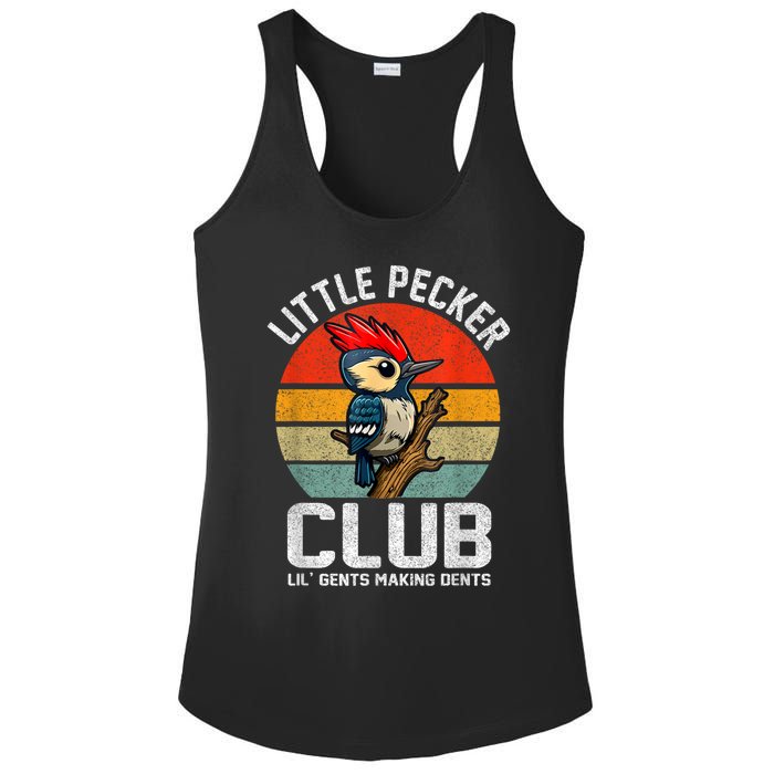 Little Pecker Club Lil Gents Making Dents Funny Ladies PosiCharge Competitor Racerback Tank