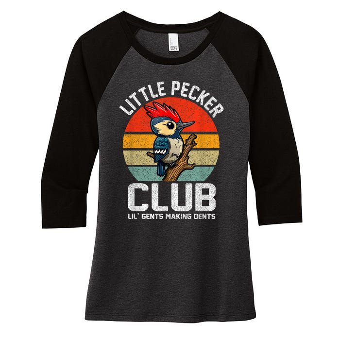 Little Pecker Club Lil Gents Making Dents Funny Women's Tri-Blend 3/4-Sleeve Raglan Shirt