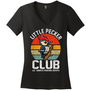 Little Pecker Club Lil Gents Making Dents Funny Women's V-Neck T-Shirt