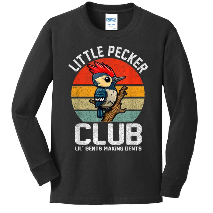 Little Pecker Club Lil Gents Making Dents Funny Kids Long Sleeve Shirt