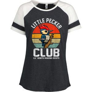 Little Pecker Club Lil Gents Making Dents Funny Enza Ladies Jersey Colorblock Tee