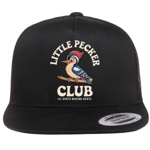 Little Pecker Club Funny Adult Humor Flat Bill Trucker Hat