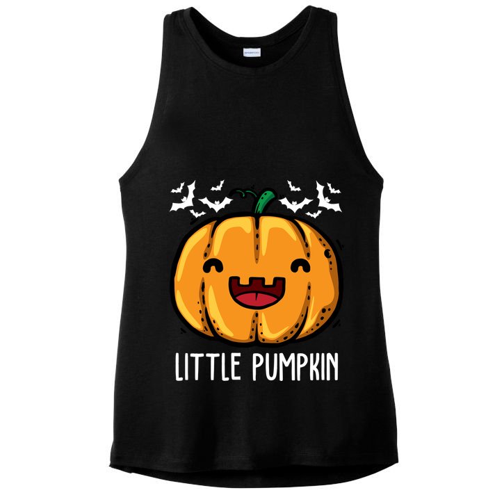 Little Pumpkin Cute Halloween Ladies PosiCharge Tri-Blend Wicking Tank