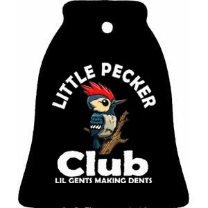 Little Pecker Club Lil Gents Making Dents Ceramic Bell Ornament