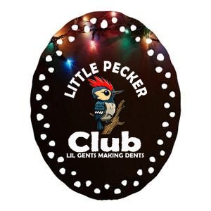 Little Pecker Club Lil Gents Making Dents Ceramic Oval Ornament