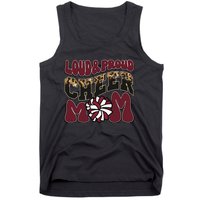 Loud Proud Cheer Mom Maroon Team Leopard Funny Cheer Crew Tank Top