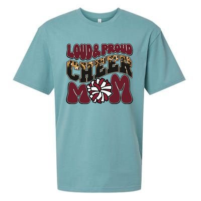 Loud Proud Cheer Mom Maroon Team Leopard Funny Cheer Crew Sueded Cloud Jersey T-Shirt