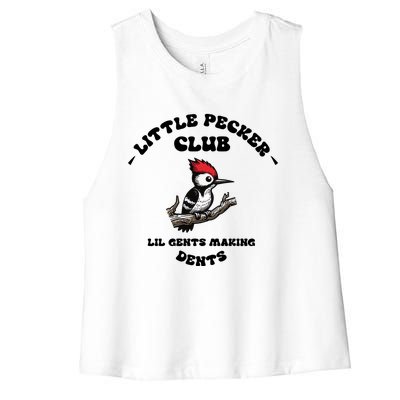 Little Pecker Club Lil Gents Making Dents Women's Racerback Cropped Tank