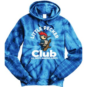 Little Pecker Club Lil Gents Making Dents Funny Woodpecker Tie Dye Hoodie