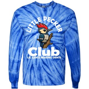 Little Pecker Club Lil Gents Making Dents Funny Woodpecker Tie-Dye Long Sleeve Shirt