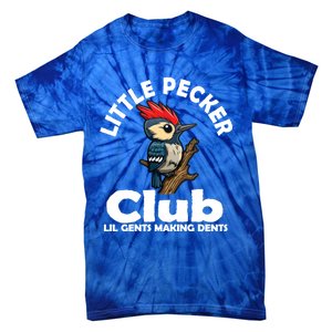 Little Pecker Club Lil Gents Making Dents Funny Woodpecker Tie-Dye T-Shirt