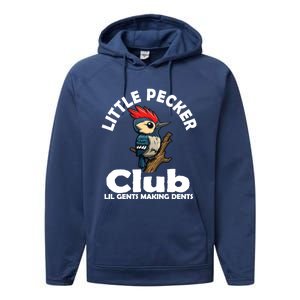 Little Pecker Club Lil Gents Making Dents Funny Woodpecker Performance Fleece Hoodie