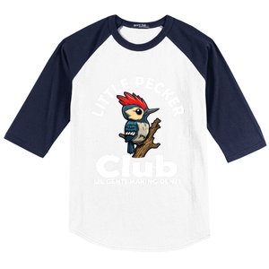 Little Pecker Club Lil Gents Making Dents Funny Woodpecker Baseball Sleeve Shirt