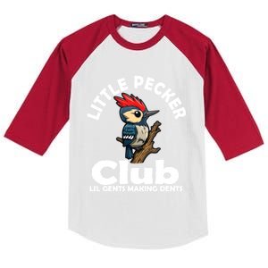 Little Pecker Club Lil Gents Making Dents Funny Woodpecker Kids Colorblock Raglan Jersey