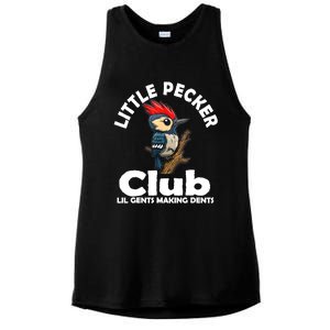 Little Pecker Club Lil Gents Making Dents Funny Woodpecker Ladies PosiCharge Tri-Blend Wicking Tank