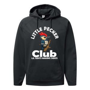 Little Pecker Club Lil Gents Making Dents Funny Woodpecker Performance Fleece Hoodie