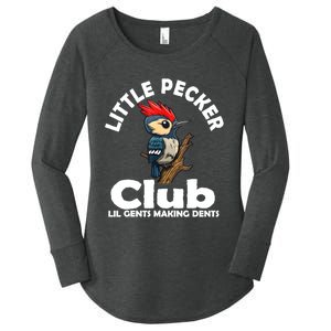 Little Pecker Club Lil Gents Making Dents Funny Woodpecker Women's Perfect Tri Tunic Long Sleeve Shirt