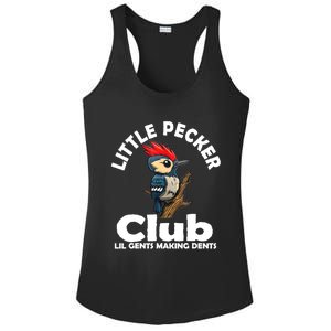 Little Pecker Club Lil Gents Making Dents Funny Woodpecker Ladies PosiCharge Competitor Racerback Tank